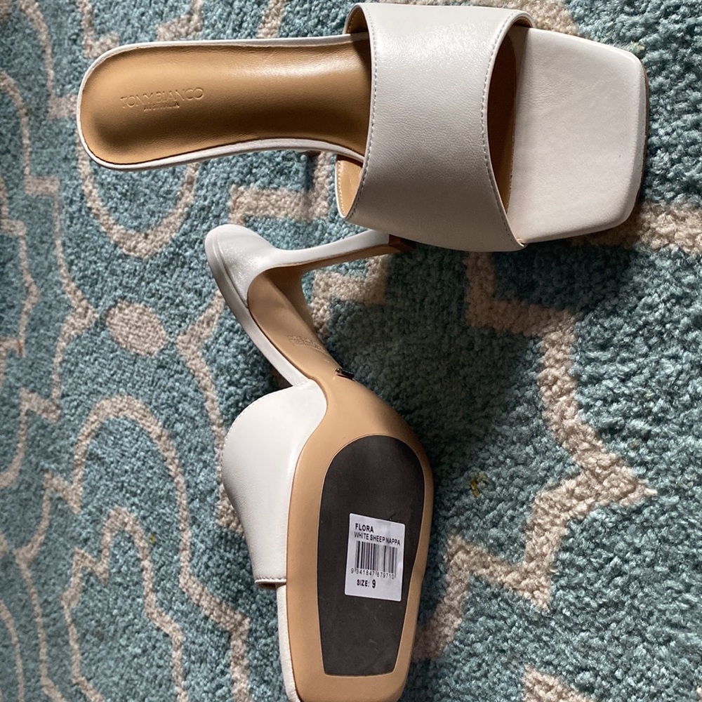 Tony Bianco White Mules size 9 all leather - Picture 3 of 6